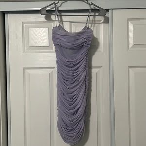 House of CB lavender mini ruched dress